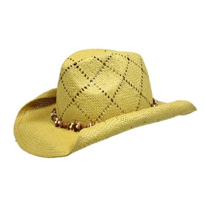 Straw Cowboy Hats: Shapeable Woven Paper Straw - Natural - HT-ST2301NT